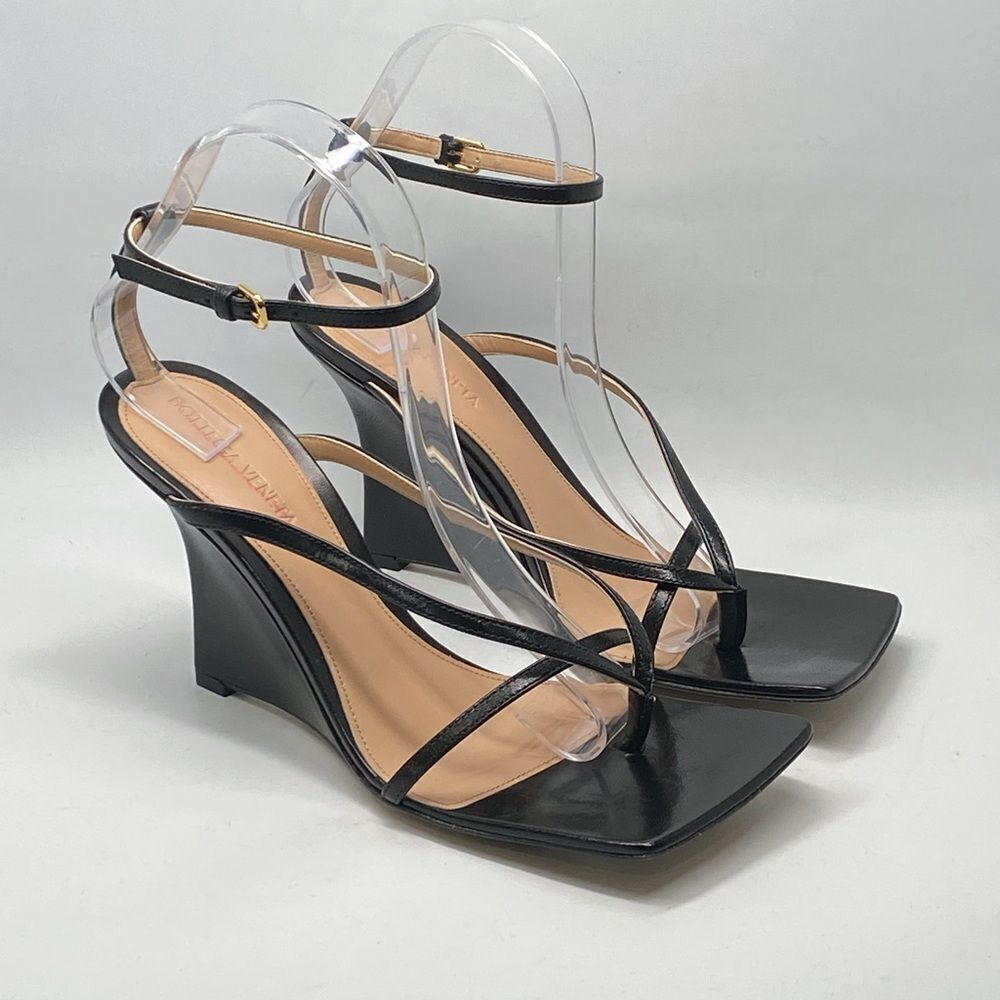 Bottega Veneta Stretch Strappy Wedge Sandals size 38.5